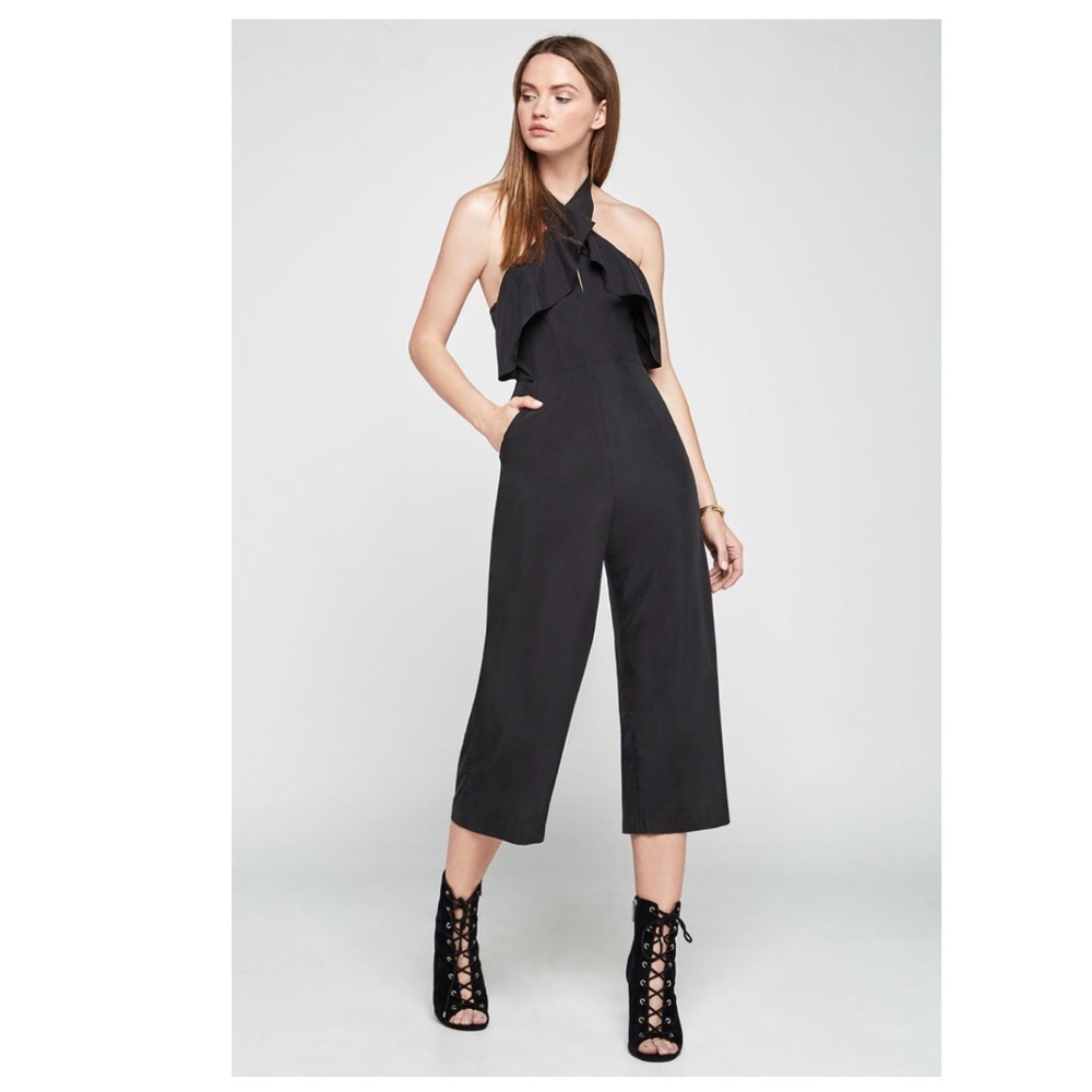 Faux Suede Halter Jumpsuit